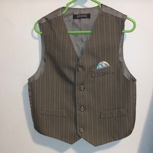 Boys Brown Pinstripe suit Vest
